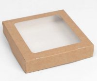 Коробка складная с окошком 20х20х4.5 см