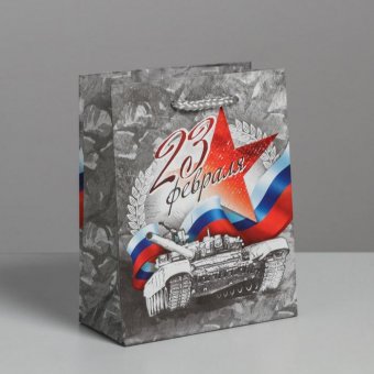 Пакет вертикальный «С Праздником 23 февраля!», 12×15×5,5см