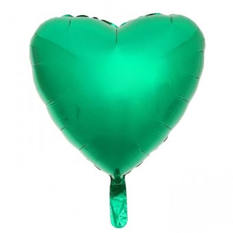 Шар фольгированный Сердце 18", Металл Зеленый