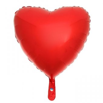Шар фольгированный Сердце 18", Металл Красный