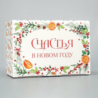 Коробка складная «Счастья в Новом году», 22×15×10 см