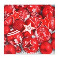Салфетки бумажные «Новогодняя композиция, красная», 25 шт.