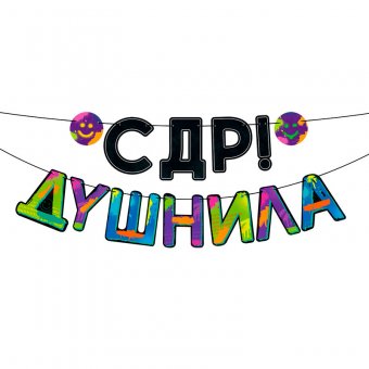 Гирлянда на ленте"С ДР, Душнила!"