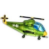 Шар фольгированный 30" "Вертолёт", цвет зелёный