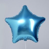 Шар фольгированный 19", звезда, холодный голубой