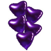 Шар фольгированный 19" «Сердце», цвет пурпурный