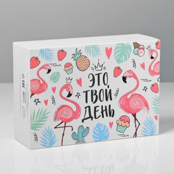 Коробка складная «Фламинго», 16 × 23 × 7.5 см