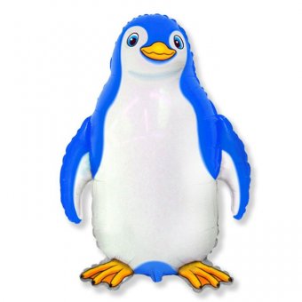Шар фольгированный 30" "Счастливый пингвин", цвет синий