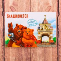 Магнит двусторонний «Владивосток. Мишки»