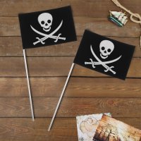 Флаг пиратский Череп, набор 2 шт